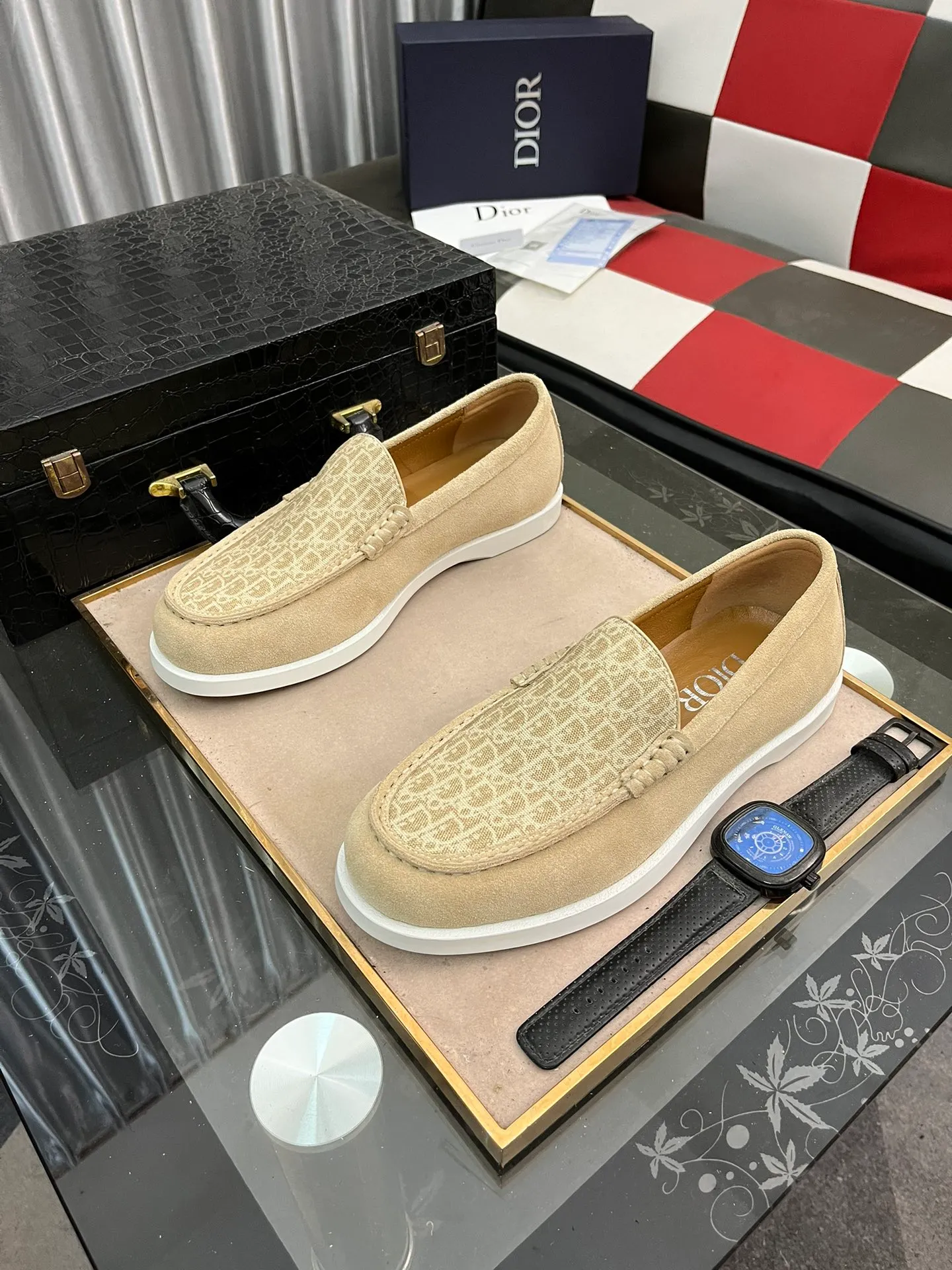 Ex-factory price 440⌚️⌚️[Dior] Dior's 2023 new high-end boutique, men's fashionable casual shoes, quite distinctive, imported soft cowhide leather on the upper + brand printing, a design style, breathable lining, genuine leather insole, soft and comfortable foot feel, original wear-resistant special outsole! Size: 38-443⃣️colors available